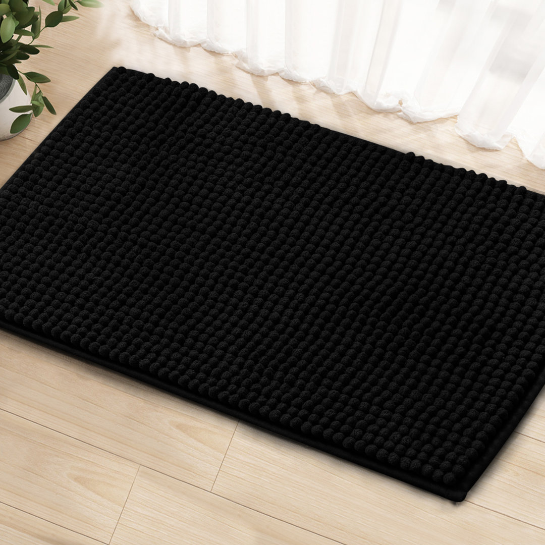 Azriah Luxury Chenille Super Soft Absorbent Polyester Rectangle Non-Slip Bath Rug